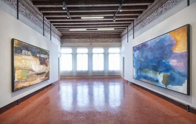 All works by Helen Frankenthaler. Left to right: Open Wall, 1953, 10/29/52, 1952. © 2019 Helen Frankenthaler Foundation, Inc. / Artists Rights Society (ARS), New York.