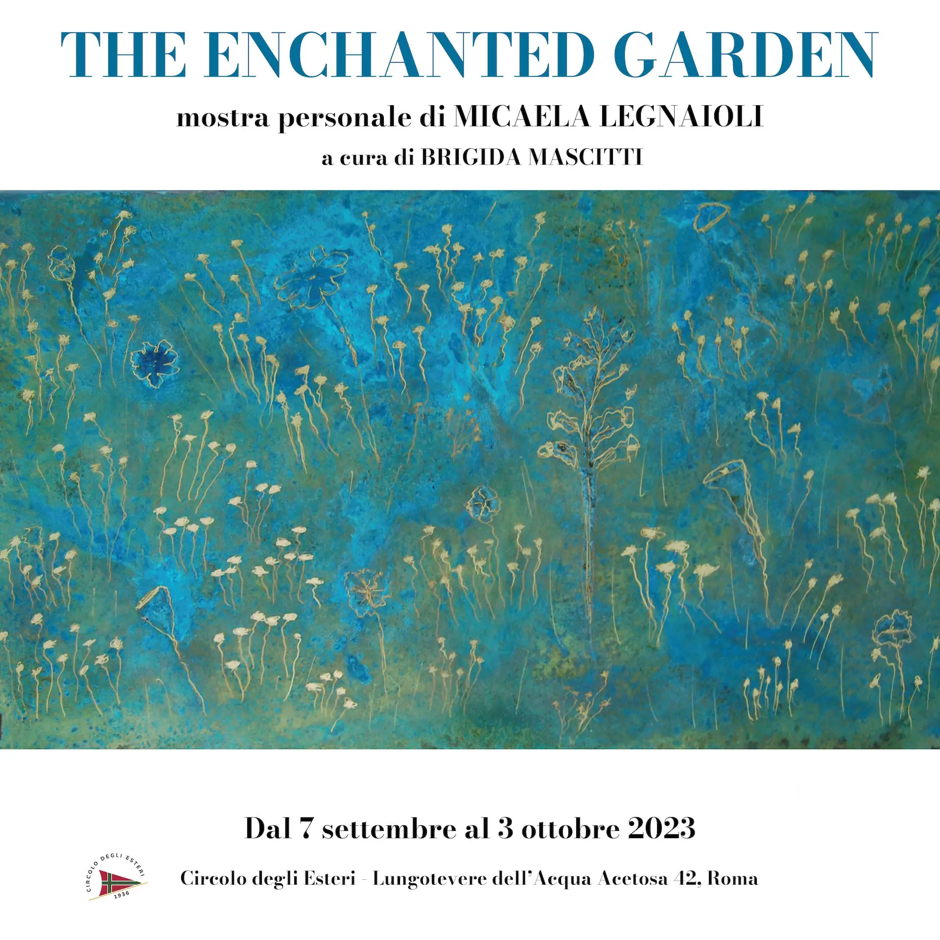 Natura - un viaggio visivo con lastre dipinte e ossidate all'interno della mostra "The Enchanted Garden" di Micaela Legnaioli a Roma