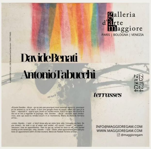 Galleria Maggiore GAM ospita nella sede di Parigi la mostra DAVIDE BENATI / ANTONIO TABUCCHI. Terrazze, fino al 29 settembre