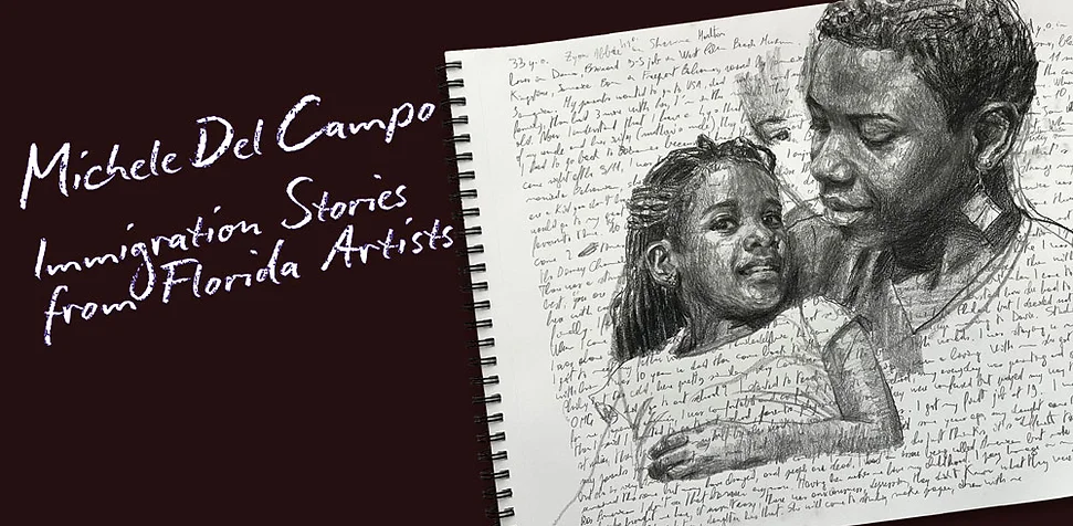 Mostra Michele Del Campo Florida dal 7 settembre 2024. Scopri "Immigration Stories" all'Art and Culture Center of Hollywood, ritratti di artisti migranti.