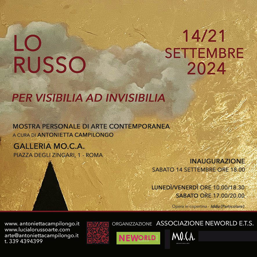 Per visibilia ad invisibilia: la mostra di Lucia Lo Russo alla Galleria Mo.C.A. di Roma, dal 14 al 21 settembre 2024. Ingresso libero.