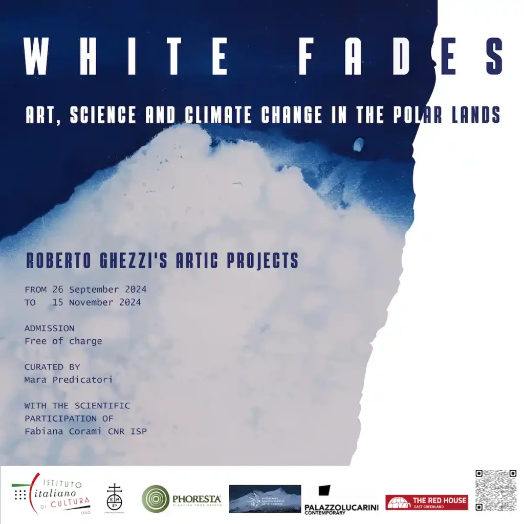 White Fades: dal 26 settembre al 15 novembre 2024, esplora arte e scienza sul cambiamento climatico all'Istituto Italiano di Cultura di Oslo.