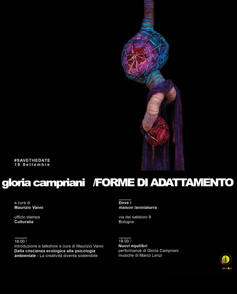 Forme di adattamento: dal 19 settembre al 17 novembre 2024, Gloria Campriani in mostra alla Maison laviniaturra di Bologna.