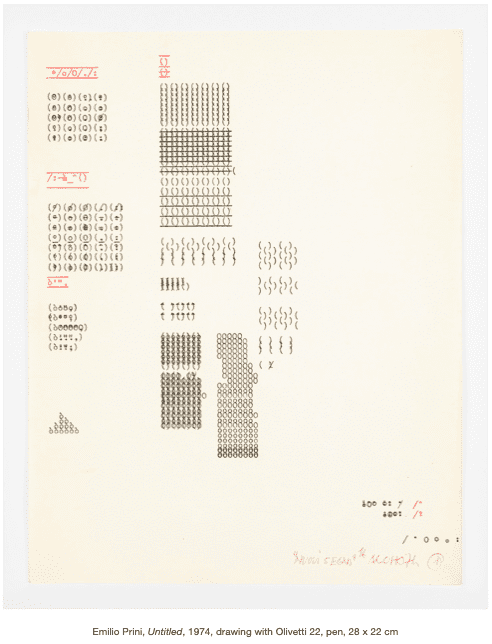 Emilio Prini – Typewriter Drawings